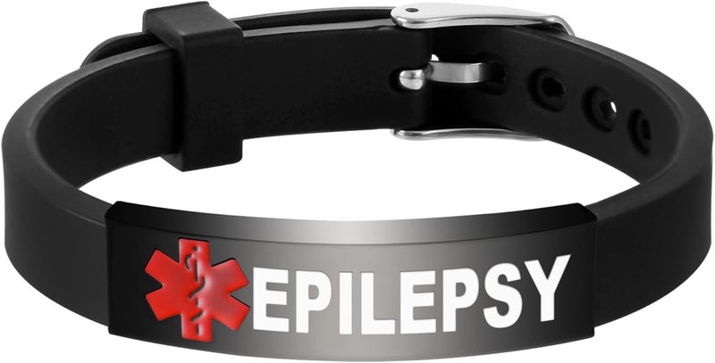 UNICGIFT Medical Alert Bracelet Dual-Sided Custom Engraved ID Identification Personalized Wristband for Women Adjustable Band Security Clasp - Image 1